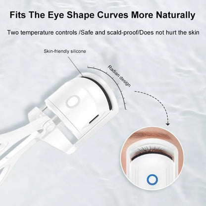 Eyelash Curler Portable Electric Heated Comb Eye Lash Long Lasting Eyelashes Curls Thermal Eyelash Curler Makeup Tools Heated Eyelash Curlers,Rechargeable Electric Eyelash Curler,Handheld Eyelash Heat