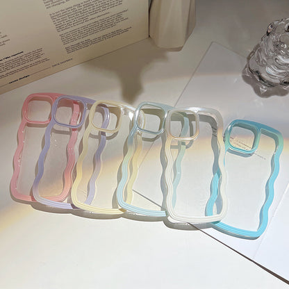 Wave Border Mobile Phone Case Solid Color Simple Candy Color - Fayaat 