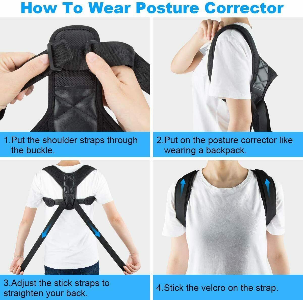 Posture Corrector Men Women Upper Back Pain Brace Clavicle Support Straightener