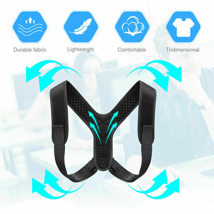 Posture Corrector Men Women Upper Back Pain Brace Clavicle Support Straightener