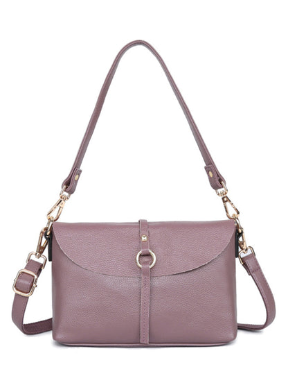 New leather fashion simple bags small square bag shoulder crossbody bag