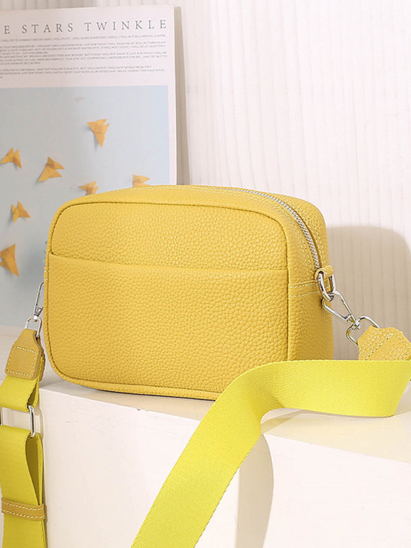 Solid color PU messenger bag women's small bag ladies shoulder bag small square bag