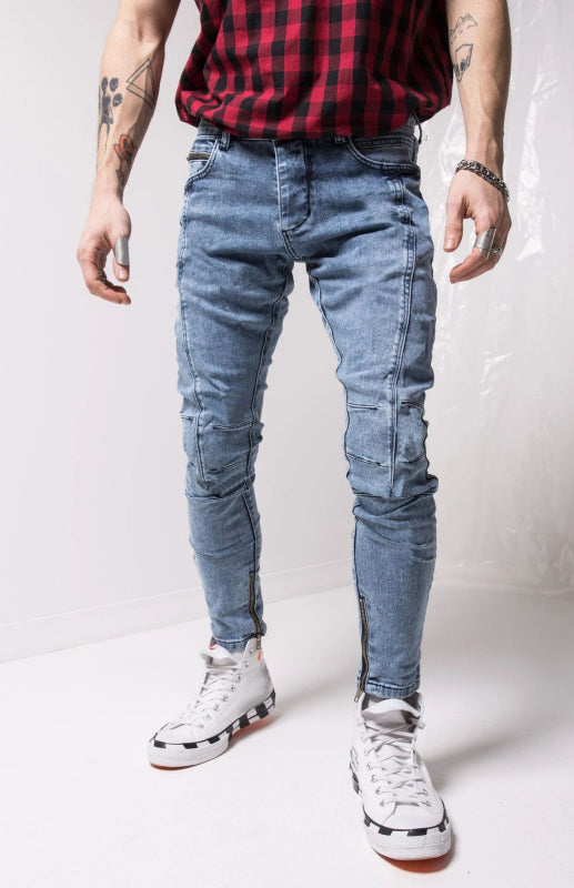 Men's Fashion Frayed Slim Fit Long Jeans