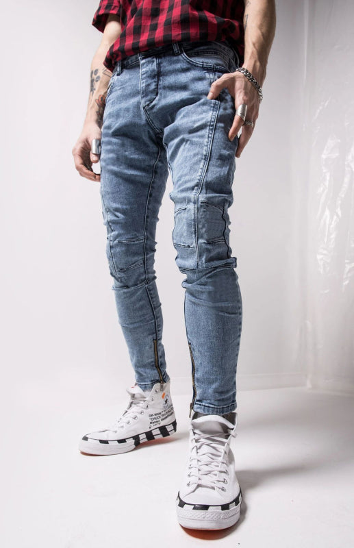 Men's Fashion Frayed Slim Fit Long Jeans