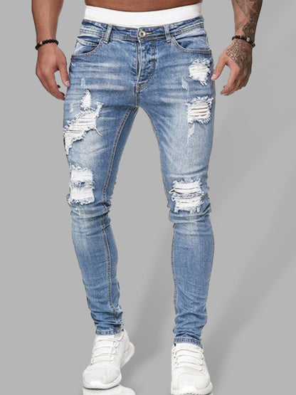 Men's Fashion Ripped Slim Skinny Jeans - Fayaat 