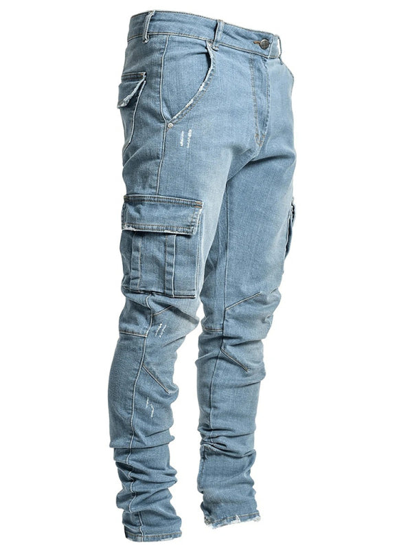 New style jeans men's side pocket skinny jeans - Fayaat 