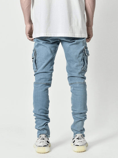 New style jeans men's side pocket skinny jeans - Fayaat 