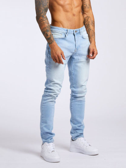 Men's solid slim fit basic skinny jeans - Fayaat 