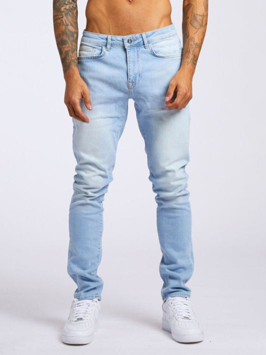 Men's solid slim fit basic skinny jeans - Fayaat 