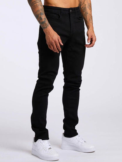 Men's solid slim fit basic skinny jeans - Fayaat 