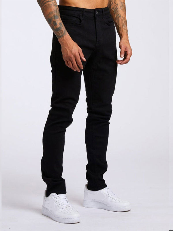 Men's solid slim fit basic skinny jeans - Fayaat 