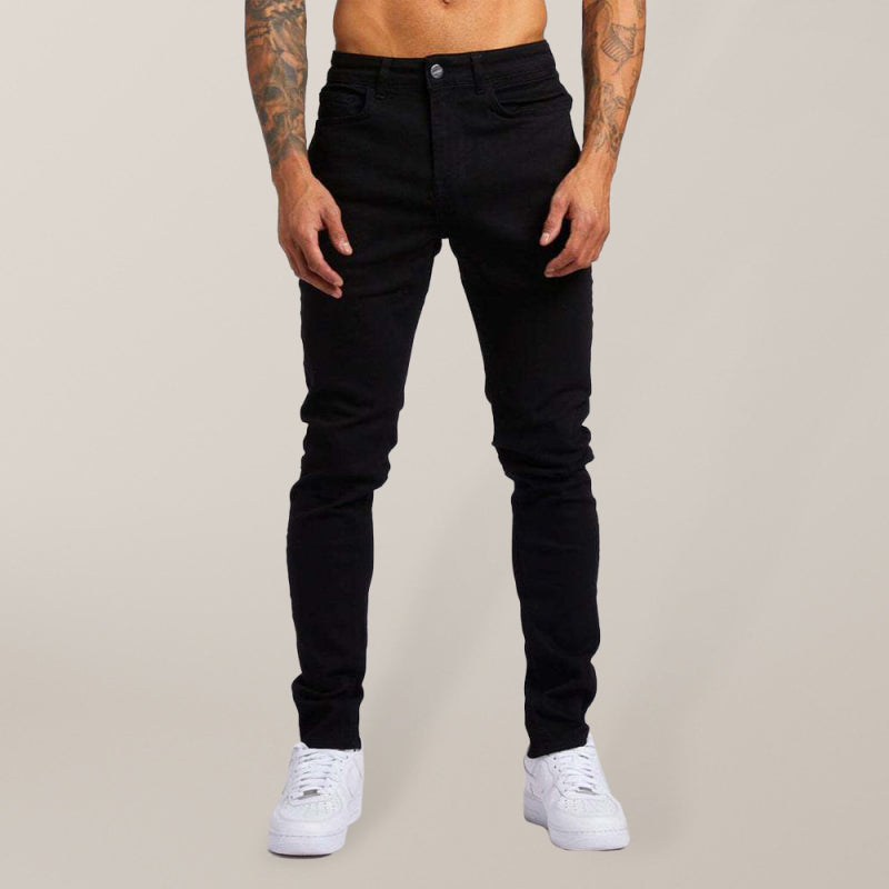 Men's solid slim fit basic skinny jeans - Fayaat 