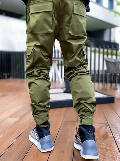 Men's trendy loose straight multi-pocket cargo pants - Fayaat 
