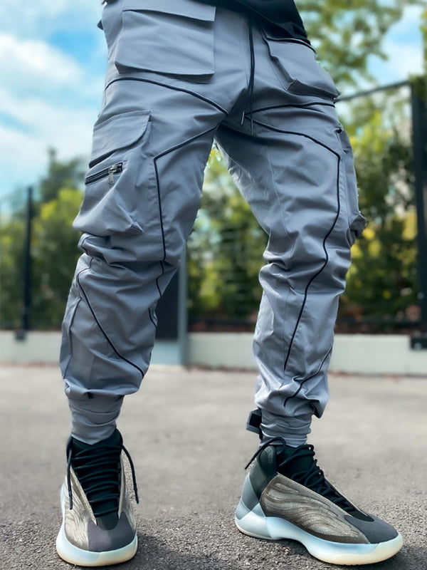 Men's trendy loose straight multi-pocket cargo pants - Fayaat 