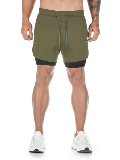 Men's athleisure fake two-piece shorts