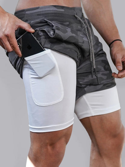 Men's athleisure fake two-piece shorts - Fayaat 