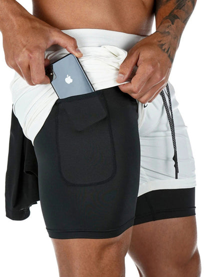 Men's athleisure fake two-piece shorts - Fayaat 