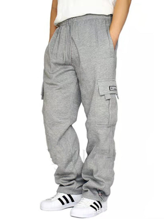 New sports and leisure loose foot multi-pocket tether men's loose overalls trousers - Fayaat 