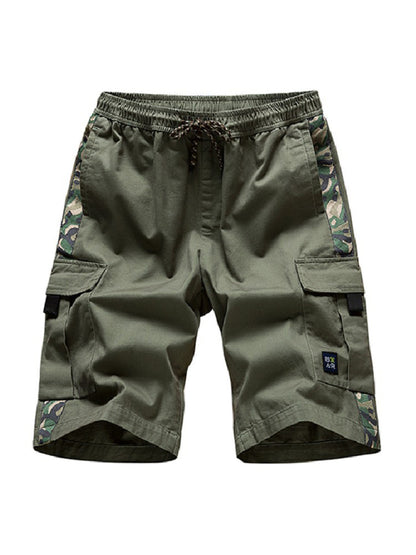 Men's Camouflage Print Panel Multi Cargo Shorts - Fayaat 