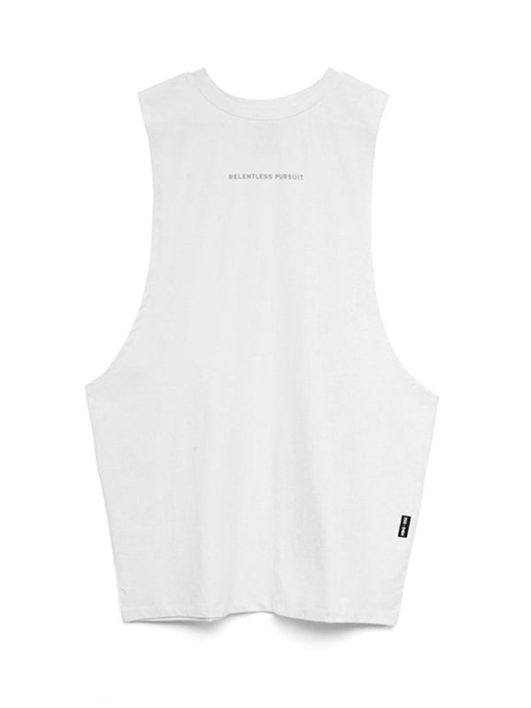 Men's sports trendy brand loose big slit solid color sleeveless quick-drying vest - Fayaat 