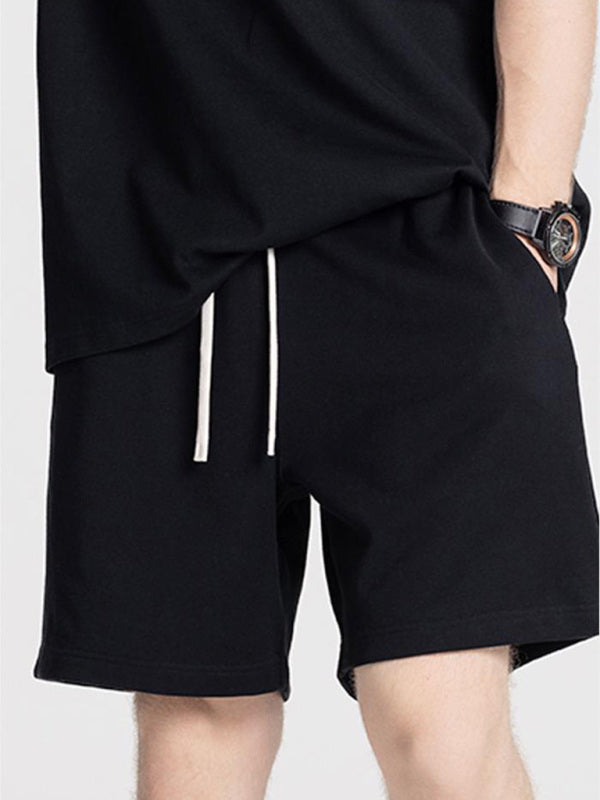 Men's solid color loose casual sports shorts