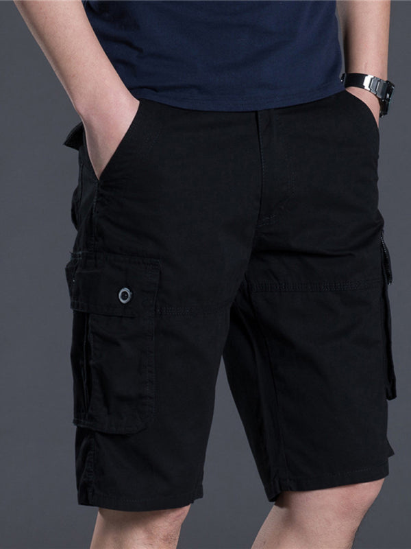 New Thin Workwear Shorts Solid Color Loose Multi-Pocket Straight Casual Pants