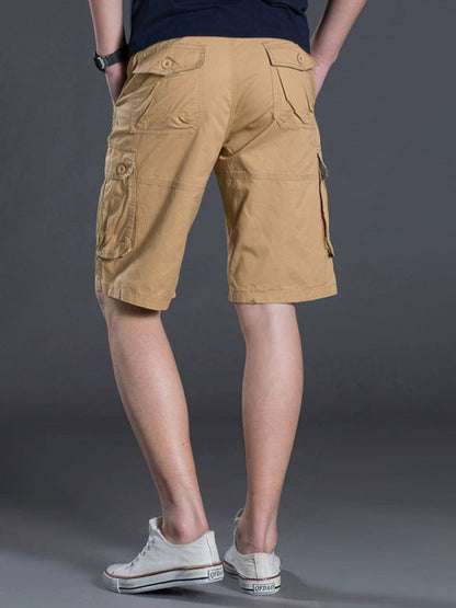 New Thin Workwear Shorts Solid Color Loose Multi-Pocket Straight Casual Pants - Fayaat 