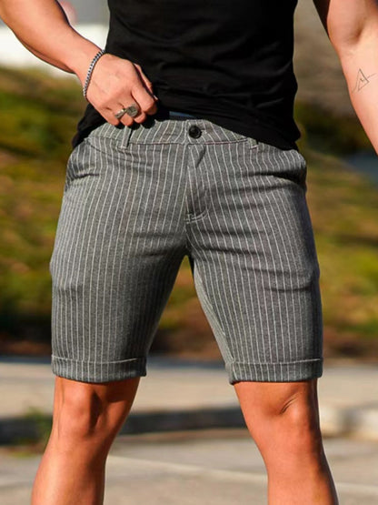 men's skinny plaid plus size casual shorts - Fayaat 