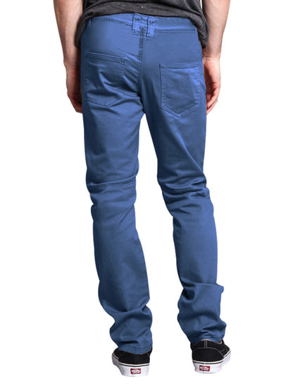 New workwear leather stitching thin men's straight-leg pants