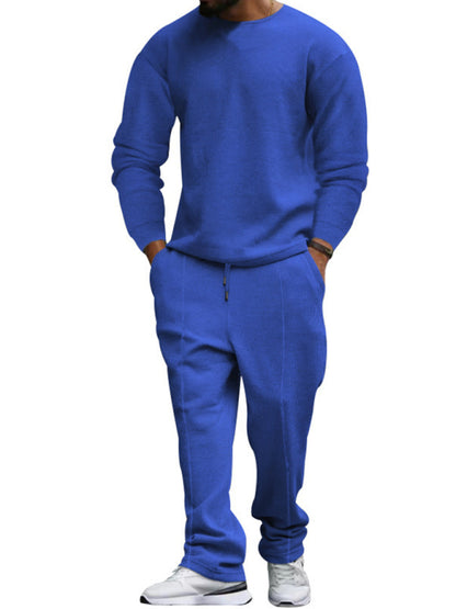 Men's new long-sleeved trousers round-neck casual suit