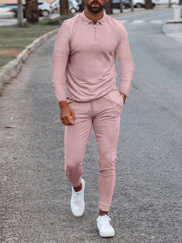 Men's Lapel Long Sleeve Pants Casual Fashion Suit