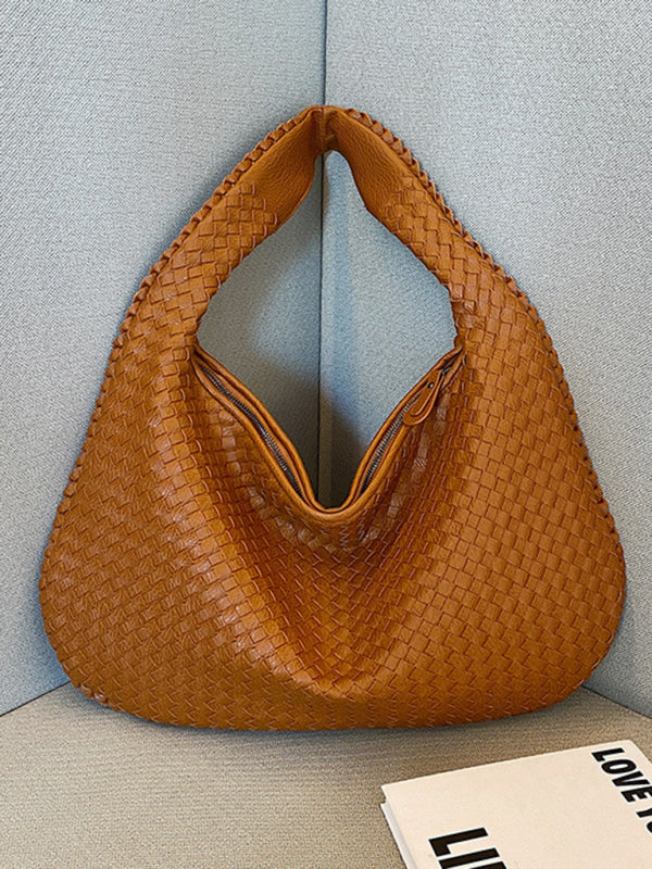 French high-end woven bag, versatile shoulder armpit bag, niche texture portable commuter bag